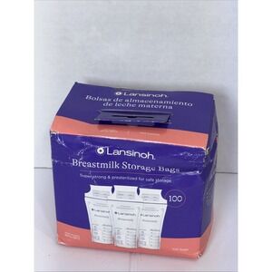 Lansinoh Breastmilk Storage Bags, 100 Count, Easy to Use Damage Box~ New